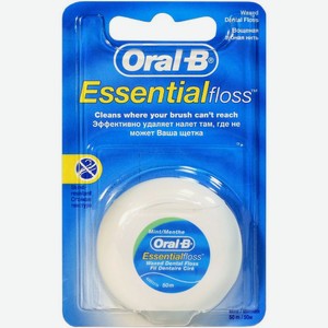 Зубная нить Oral-B Essential Floss вощеная Мята 50м, 1 шт