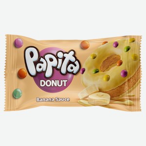 Кекс Papita Donut с банановой начинкой и цветным драже Турция, 40 г