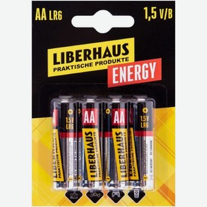Элемент питания Liberhaus первичный тип AA 4шт., 4 шт