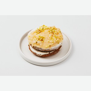 Оладьи морковные с семенами чиа, сырно-сливочным кремом и яблочно-банановым конфитюром 170 г