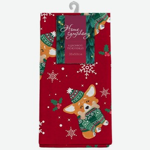 Полотенце кухонное новогодний микс 35х50см в ассортименте, 1шт, 1 шт