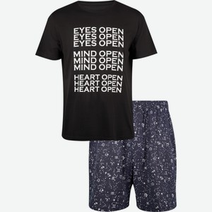 Пижама мужская INWIN футболка и шорты, разноцветный BFT-11, Узбекистан