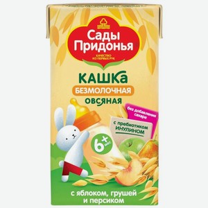 Каша безмолочная Золотая Русь овсяная с яблоком, грушей и персиком с 6 мес. 125г, 125 мл