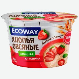 Хлопья овсяные ECOWAY с клубникой, 45 г