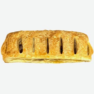 Слойка XXL с сосиской и кетчупом