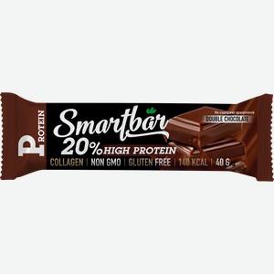 Батончик протеиновый SMARTBAR Protein, Двойной шоколад в темной глазури, 40г