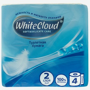 Бумага туалетная WHITECLOUD 2 слоя, 4 рулона (Окей)