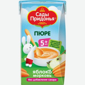 Пюре фруктово-овощное Сады Придонья яблоко/морковь с 5 мес 125г т/п