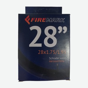 Камера, 28  x 1.75/1.95, Бутил, Schrader (AV), FIREMARK, черный, ALSH32200007