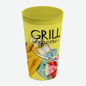 Стакан POLIMERBYT GRILL MENU с декором 0,4л