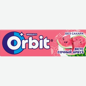 Жевательная резинка ORBIT Сочный Арбуз с ароматом арбуза драже, Россия, 13,6 г