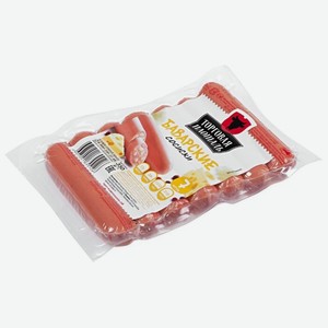 Сосиски Торговая Площадь Баварские с сыром, 350 г, вакуумная упаковка