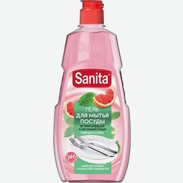 Гель Для Мытья Посуды Санита, Грейпфрут И Мята, Матча И Лайм, 450 Мл