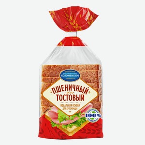 Хлеб ТОСТОВЫЙ пшеничный нарезанный (Коломенский), 320г