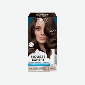 Стойкая краска - мусс для волос Глисс Кур Mousse Expert 6-00 Светлый каштан 85мл