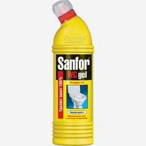 Средство Sanfor WC gel чистящее для унитаза лимонная свежесть 750г, 750 мл