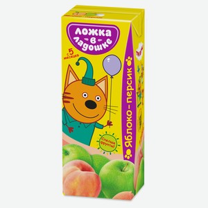 Нектар «Ложка в ладошке» Яблоко-персик с 5 месяцев, 200 мл