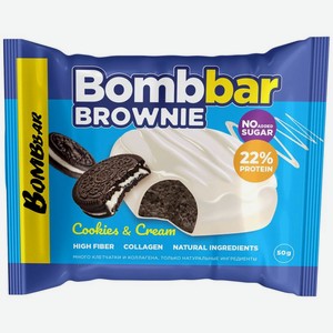 Печенье Bombbar Брауни Печенье-Крем глазированное 50г, 54 мл