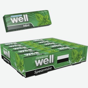 Жевательная резинка Well без сахара cо вкусом мяты 12.65г, 12 г
