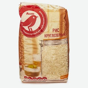 Рис круглозерный АШАН Красная птица 800 г