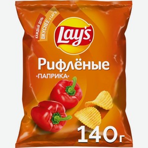 Чипсы картофельные Lay s Рифленые Паприка 140г, 140 г