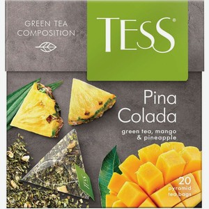 Чай зеленый Tess Pina Colada 20х1.8г, 20 шт