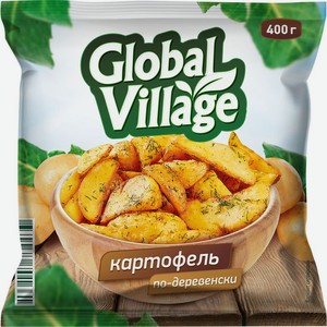 Картофель Global Village по-деревенски замороженный 400г, 400 г