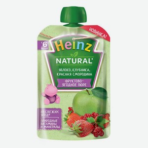 Пюре фруктовое Heinz яблоко/клубника/красная смородина с 6 мес 90г г/п