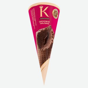 Мороженое молочное «Коркунов» Рожок Ореховое пралине, 68 г