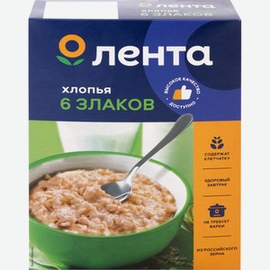 Хлопья ЛЕНТА 6 злаков, Россия, 500 г