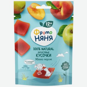 Кусочки фруктовые ФрутоНяня Яблоко-персик с 12 месяцев 56г, 53 г
