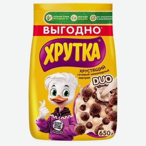 Готовый завтрак Хрутка Duo шоколадный 650г