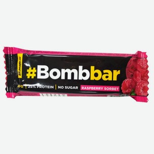 Батончик протеиновый Bombbar глазированный Малиновый сорбет 40 г