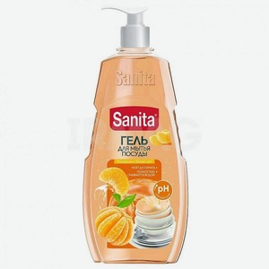 SANITA Гель для мытья посуды Мандарин и белый чай, 900 г