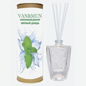 VAN&MUN Ароматический диффузор Мятный дождь с палочками, 45 мл