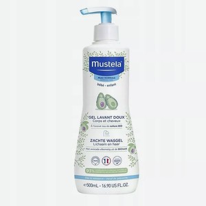 MUSTELA Детский шампунь и гель для купания Bebe Gentle Cleansing Gel, 500 мл