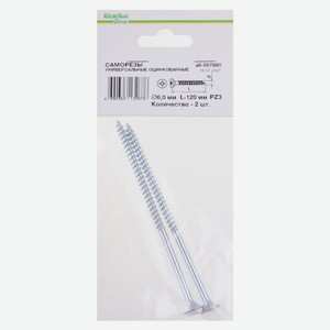 Саморез универсальный «Каждый день» 6x120 оцинкованный, 2 шт