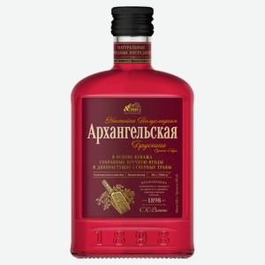 Настойка «Архангельская» горькая на бруснике Россия, 0,25 л