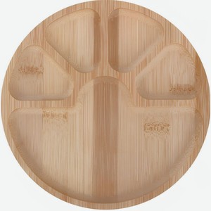 Менажница бамбук 19см в ассортименте 1шт., 1 шт