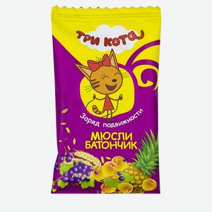 Злаковый батончик Три кота мюсли-абрикос-злаки, 40 г