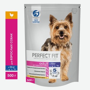 Корм д/взрослых собак Perfect Fit мел/мин пор курица 500г
