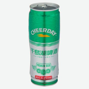 Пиво светлое Cheerday фильтрованное Чирдэй Премиум 4,8% Китай, 650 мл