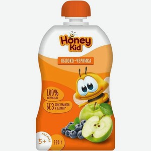 Пюре Honey Kid Яблоко и черника для детей с 5 мес. 180г, 180 г
