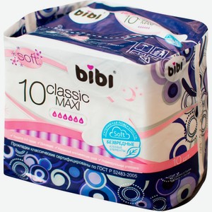 Прокладки BIBI Classic Maxi Soft, Грузия, 10 шт