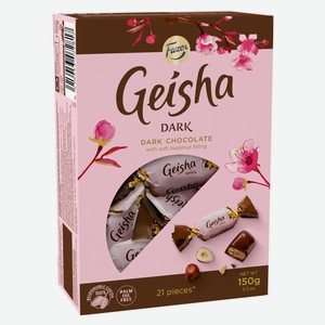 Конфеты Fazer Geisha в темном шоколаде с начинкой из ореховой нуги, 150 г