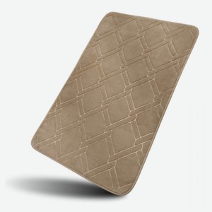 Коврик ворсовый в ванную комнату бежевый, 50х80 см