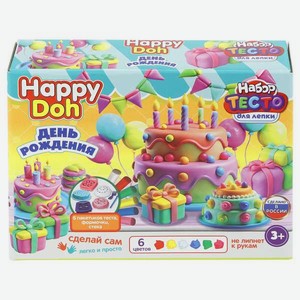 Масса для лепки Multiart День рождения 6 цв.