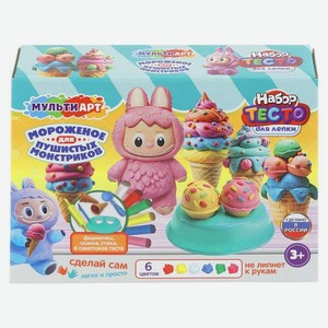 Масса для лепки Multiart Мороженое для лабубу 6 цв.