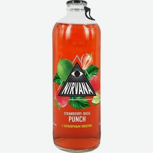 Напиток слабоалкогольный НИРВАНА Клубнично-базиликовый панч аром. газ. алк.4,5% ст., Россия, 0.33 L