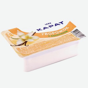 Продукт творожный КАРАТ Творожок сливочный с ванилином 10% без змж, Россия, 230 г